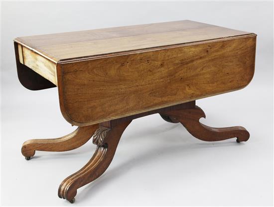 A Regency mahogany extending dining table, Extended W.8ft 1in. D.4ft H.2ft 4in.